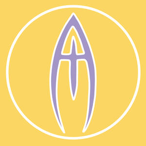 adams-creations Logo for adams-creations shop (stylistic lavender A with yellow background and white outline, inspired by Hazbin Hotel)